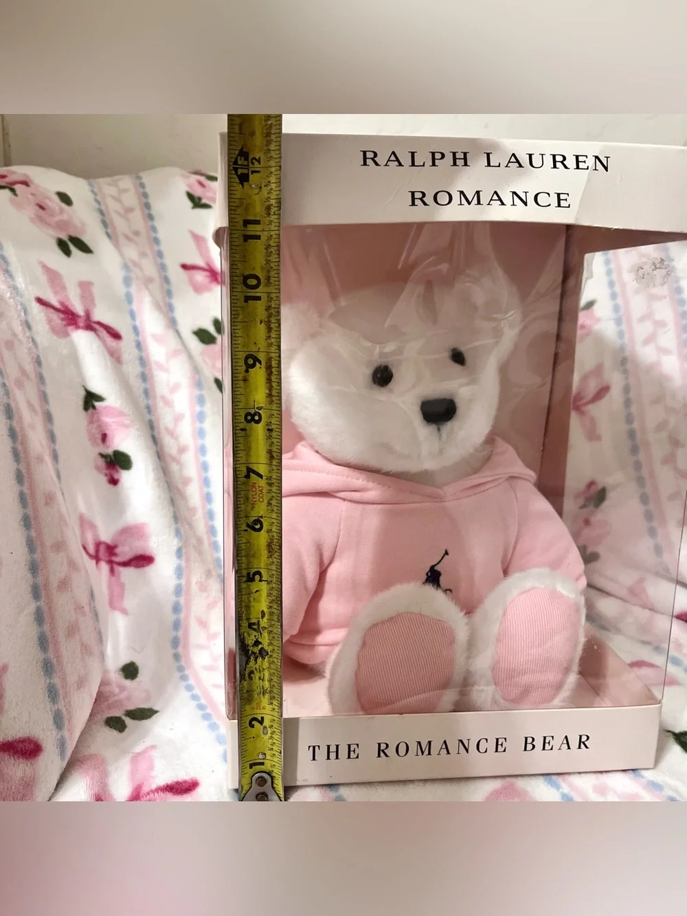 Ralph Lauren 2020 the Romance Bear White Teddy Bear Plush Pink Sweater in box